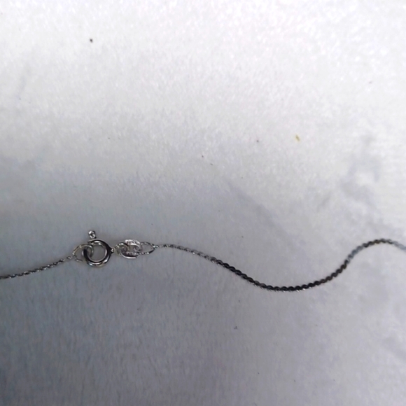 Sterling Silver Sepertine  925  Lab Diamond Circle   Pendant 24 Long - Picture 5 of 10